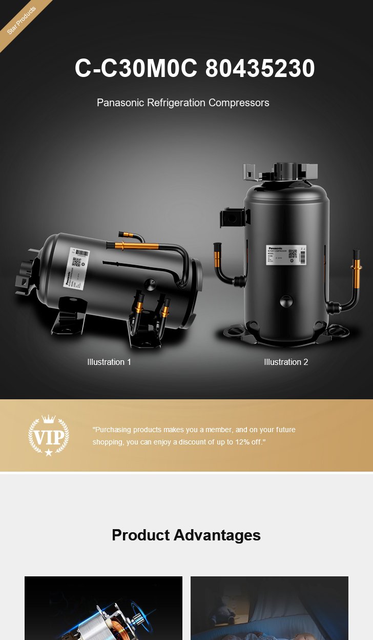 Panasonic Compressor C-C30M0C 80435230, technical parameters pdf, structure diagram